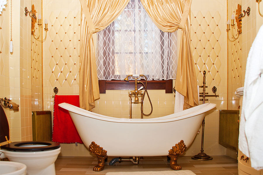 elegant bathroom with vintage tub