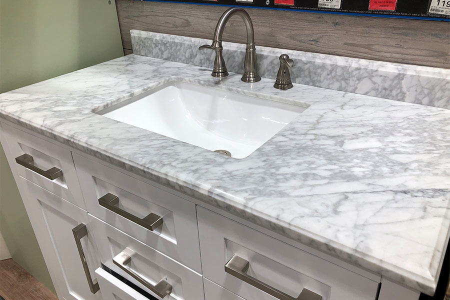 grey granite bathroom countertop